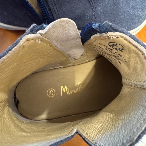 VGUC Mini Boden Navy Blue Rainbow Suede Boots UK Size 25 US Size 3 - Picture 6 of 14